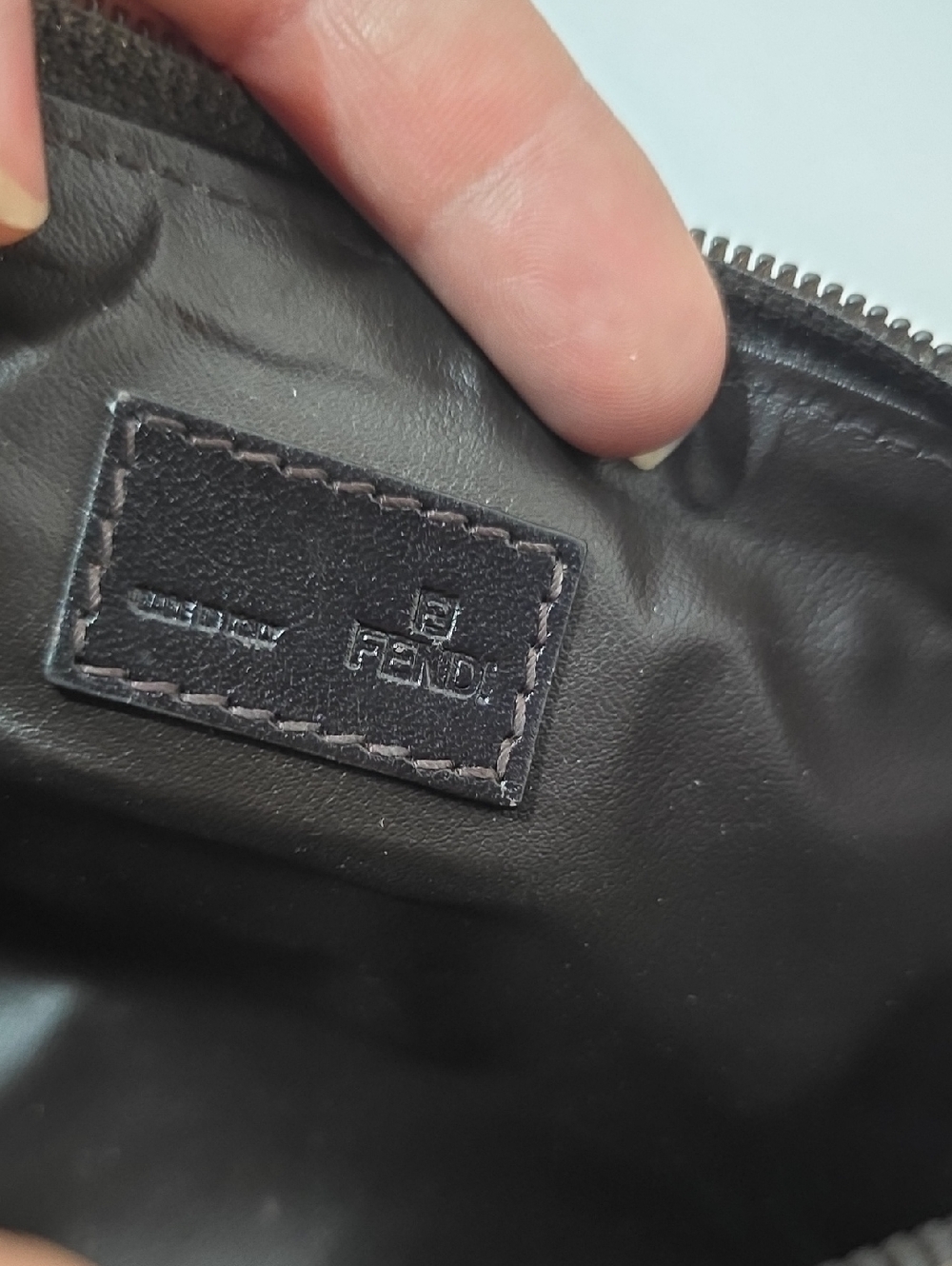 Fendi Brown Monogram Canvas Floral Zip Pouch - Picture 10 of 12